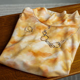 Print Sheer High-Neck Knit