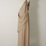 One-Shoulder Drape Pants (BEIGE)