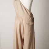One-Shoulder Drape Pants (BEIGE)