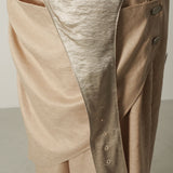One-Shoulder Drape Pants (BEIGE)