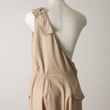 One-Shoulder Drape Pants (BEIGE)