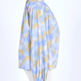 Neck Tuck Print Blouse