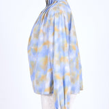 Neck Tuck Print Blouse