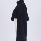 Asymmetric Jacquard Short Blouse