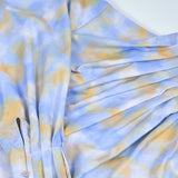 Neck Tuck Print Blouse