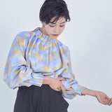 Neck Tuck Print Blouse
