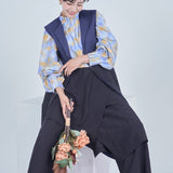 Neck Tuck Print Blouse
