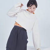 Print Sheer High-Neck Knit