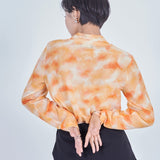 Print Sheer High-Neck Knit