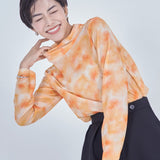 Print Sheer High-Neck Knit