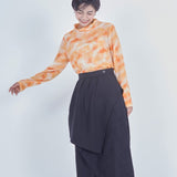 Print Sheer High-Neck Knit