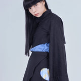 Asymmetric Jacquard Short Blouse