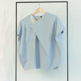 Fold Collar Twill Vintage Blouse