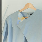 Fold Collar Twill Vintage Blouse