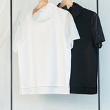 Double Sheer Neck Top (BLACK)