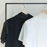 Double Sheer Neck Top (BLACK)