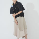 Double Sheer Neck Top (BLACK)