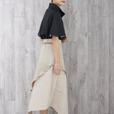 Matte Satin Short Cape (BLACK)