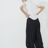 Double Sheer Neck Top (WHITE)