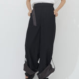 2way Roll-up Vintage Twill Pants (BLACK)