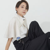 Matte Satin Short Cape (WHITE)