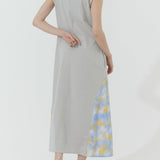 Asymmetric Printed Hem Dress (GREIGE)