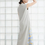 Asymmetric Printed Hem Dress (GREIGE)