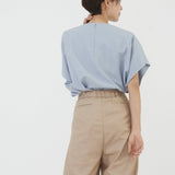 Fold Collar Twill Vintage Blouse