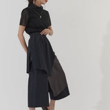 Vintage Satin Layered Pants (BLACK)