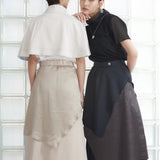 Matte Satin Short Cape (WHITE)