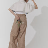 Matte Satin Short Cape (WHITE)