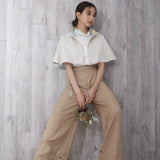 Matte Satin Short Cape (WHITE)