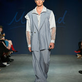[Unisex] Asymmetric Design Vest Blazer (SAXE BLUE)
