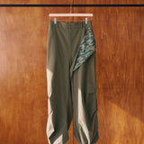 [Unisex] Print Accent Design Work Pants (OLIVE GREEN)