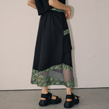 Asymmetric Design Print Skirt