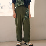 [Unisex] Print Accent Design Work Pants (OLIVE GREEN)