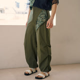 [Unisex] Print Accent Design Work Pants (OLIVE GREEN)