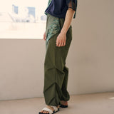 [Unisex] Print Accent Design Work Pants (OLIVE GREEN)