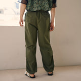 [Unisex] Print Accent Design Work Pants (OLIVE GREEN)