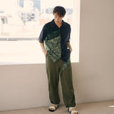 [Unisex] Print Accent Design Work Pants (OLIVE GREEN)