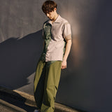 [Unisex] Print Accent Design Work Pants (OLIVE GREEN)