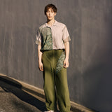 [Unisex] Print Accent Design Work Pants (OLIVE GREEN)