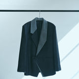 [Unisex] Denim-like Design Tailored Jacket (BLACK)