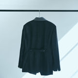 [Unisex] Denim-like Design Tailored Jacket (BLACK)