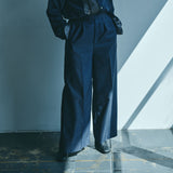 [Unisex] Denim-like Design Wide Pants (BLACK)