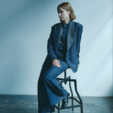 [Unisex] Denim-like Design Wide Pants (BLACK)