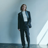 [Unisex] Denim-like Side Stripe Tapered Slacks (INDIGO)