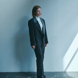 [Unisex] Denim-like Side Stripe Tapered Slacks (BLACK)