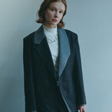 [Unisex] Denim-like Design Tailored Jacket (BLACK)