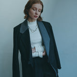 [Unisex] Denim-like Design Tailored Jacket (BLACK)